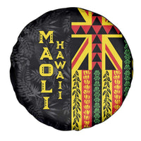 Hawaii Maoli Spirit Spare Tire Cover Kakau Pattern With Flower Lei - Polynesian Pride