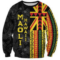 Hawaii Maoli Spirit Sweatshirt Kakau Pattern With Flower Lei - Polynesian Pride