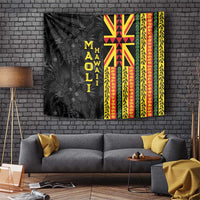 Hawaii Maoli Spirit Tapestry Kakau Pattern With Flower Lei - Polynesian Pride