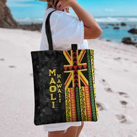 Hawaii Maoli Spirit Tote Bag Kakau Pattern With Flower Lei - Polynesian Pride