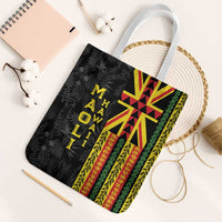 Hawaii Maoli Spirit Tote Bag Kakau Pattern With Flower Lei - Polynesian Pride