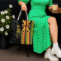 Hawaii Maoli Spirit Tote Bag Kakau Pattern With Flower Lei - Polynesian Pride