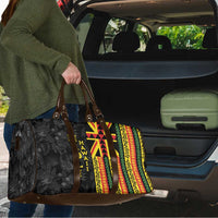 Hawaii Maoli Spirit Travel Bag Kakau Pattern With Flower Lei - Polynesian Pride