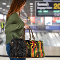 Hawaii Maoli Spirit Travel Bag Kakau Pattern With Flower Lei - Polynesian Pride