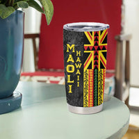 Hawaii Maoli Spirit Tumbler Cup Kakau Pattern With Flower Lei - Polynesian Pride