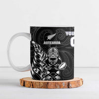 France And New Zealand Rugby Custom Ceramic Mug Les Bleus Rooster With Maori Tiki - Polynesian Pride