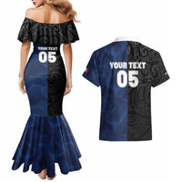 France And New Zealand Rugby Custom Couples Matching Mermaid Dress and Hawaiian Shirt Les Bleus Rooster With Maori Tiki - Polynesian Pride