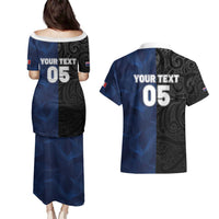 France And New Zealand Rugby Custom Couples Matching Puletasi and Hawaiian Shirt Les Bleus Rooster With Maori Tiki - Polynesian Pride