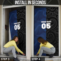 France And New Zealand Rugby Custom Door Cover Les Bleus Rooster With Maori Tiki - Polynesian Pride