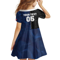 France And New Zealand Rugby Custom Family Matching Off The Shoulder Long Sleeve Dress and Hawaiian Shirt Les Bleus Rooster With Maori Tiki - Polynesian Pride