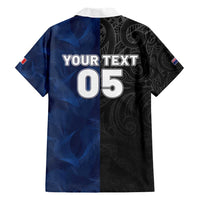 France And New Zealand Rugby Custom Family Matching Short Sleeve Bodycon Dress and Hawaiian Shirt Les Bleus Rooster With Maori Tiki - Polynesian Pride