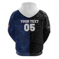 France And New Zealand Rugby Custom Hoodie Les Bleus Rooster With Maori Tiki - Polynesian Pride