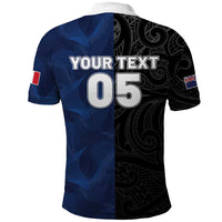 France And New Zealand Rugby Custom Polo Shirt Les Bleus Rooster With Maori Tiki - Polynesian Pride