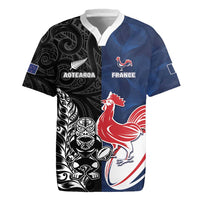 France And New Zealand Rugby Custom Rugby Jersey Les Bleus Rooster With Maori Tiki - Polynesian Pride
