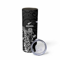 France And New Zealand Rugby Custom Skinny Tumbler Les Bleus Rooster With Maori Tiki - Polynesian Pride