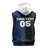 France And New Zealand Rugby Custom Sleeveless Hoodie Les Bleus Rooster With Maori Tiki - Polynesian Pride