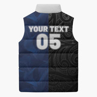France And New Zealand Rugby Custom Sleeveless Puffer Jacket Les Bleus Rooster With Maori Tiki - Polynesian Pride