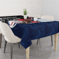 France And New Zealand Rugby Tablecloth Les Bleus Rooster With Maori Tiki - Polynesian Pride