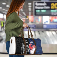 France And New Zealand Rugby Travel Bag Les Bleus Rooster With Maori Tiki - Polynesian Pride