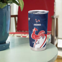 France And New Zealand Rugby Custom Tumbler Cup Les Bleus Rooster With Maori Tiki - Polynesian Pride