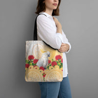 New Zealand Aotearoa Cockatoo Tote Bag Maori Pattern With Pohutukawa Flowers