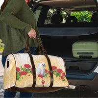 New Zealand Aotearoa Cockatoo Travel Bag Maori Pattern With Pohutukawa Flowers