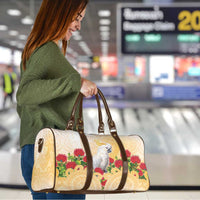New Zealand Aotearoa Cockatoo Travel Bag Maori Pattern With Pohutukawa Flowers