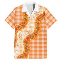 Orange Hawaii Palaka Family Matching Tank Maxi Dress and Hawaiian Shirt Hawaiian Ilima Lei