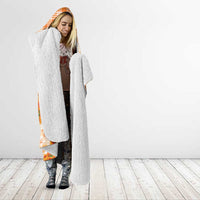 Orange Hawaii Palaka Hooded Blanket Hawaiian Ilima Lei