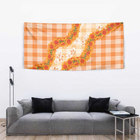 Orange Hawaii Palaka Tapestry Hawaiian Ilima Lei