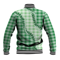 Green Hawaii Palaka Baseball Jacket Hawaiian Pikake Lei LT05 - Polynesian Pride