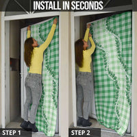 Green Hawaii Palaka Door Cover Hawaiian Pikake Lei