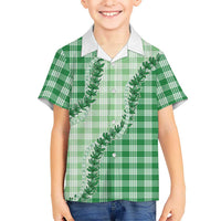 Green Hawaii Palaka Family Matching Summer Maxi Dress and Hawaiian Shirt Hawaiian Pikake Lei