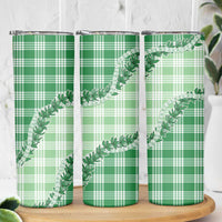 Green Hawaii Palaka Skinny Tumbler Hawaiian Pikake Lei LT05 - Polynesian Pride