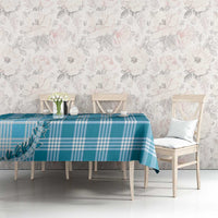 Blue Hawaii Palaka Tablecloth Hawaiian Pikake Lei LT05 - Polynesian Pride
