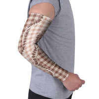 Beige Hawaii Palaka Arm Sleeves Hawaiian Pikake Lei