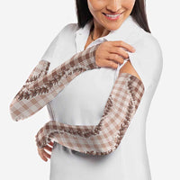 Beige Hawaii Palaka Arm Sleeves Hawaiian Pikake Lei