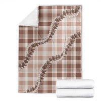 Beige Hawaii Palaka Blanket Hawaiian Pikake Lei LT05 - Polynesian Pride