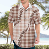 Beige Hawaii Palaka Hawaiian Shirt Hawaiian Pikake Lei LT05 - Polynesian Pride