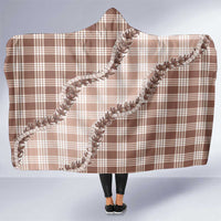 Beige Hawaii Palaka Hooded Blanket Hawaiian Pikake Lei LT05 One Size Beige - Polynesian Pride