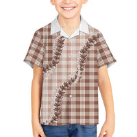 Beige Hawaii Palaka Kid Hawaiian Shirt Hawaiian Pikake Lei
