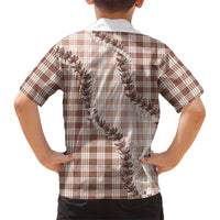 Beige Hawaii Palaka Kid Hawaiian Shirt Hawaiian Pikake Lei