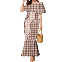 Beige Hawaii Palaka Mermaid Dress Hawaiian Pikake Lei