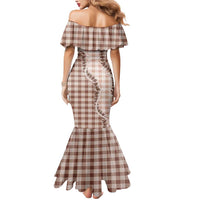 Beige Hawaii Palaka Mermaid Dress Hawaiian Pikake Lei
