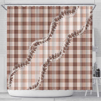 Beige Hawaii Palaka Shower Curtain Hawaiian Pikake Lei