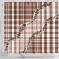 Beige Hawaii Palaka Shower Curtain Hawaiian Pikake Lei