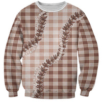 Beige Hawaii Palaka Sweatshirt Hawaiian Pikake Lei LT05 Unisex Beige - Polynesian Pride