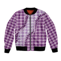 Violet Hawaii Palaka Bomber Jacket Hawaiian Pikake Lei LT05 Unisex Violet - Polynesian Pride
