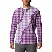 Violet Hawaii Palaka Button Sweatshirt Hawaiian Pikake Lei LT05 - Polynesian Pride