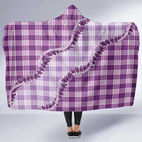 Violet Hawaii Palaka Hooded Blanket Hawaiian Pikake Lei LT05 One Size Violet - Polynesian Pride
